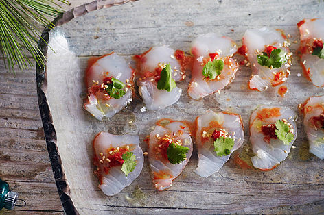 Snapper crudo hors d'oeuvres